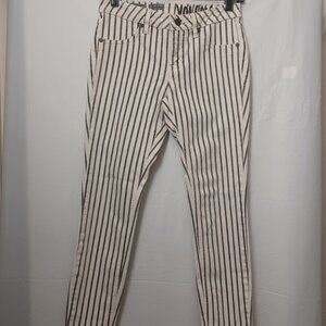 VOLCOM PIN STRIPED LIBERATOR LEGGING ANKLE FIT JEANS